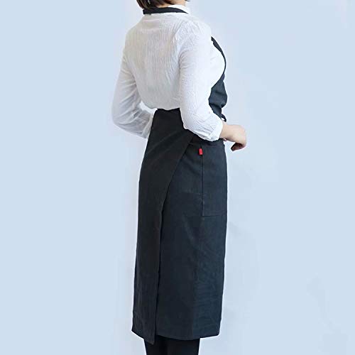 Amazon.co.jp: エプロンナチュラルリネン麻無地前掛けレディースメンズ